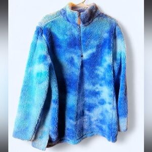 Puppie Love Cozy Blue Tie-Dye Teddy Jacket